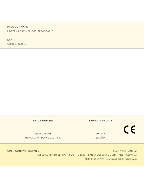 Linterna davinci 1000. recargable