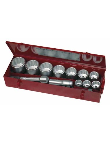 JGO DE LLAVES DE VASO BIHEXAGONALES 1" M1115MM 15 PZAS