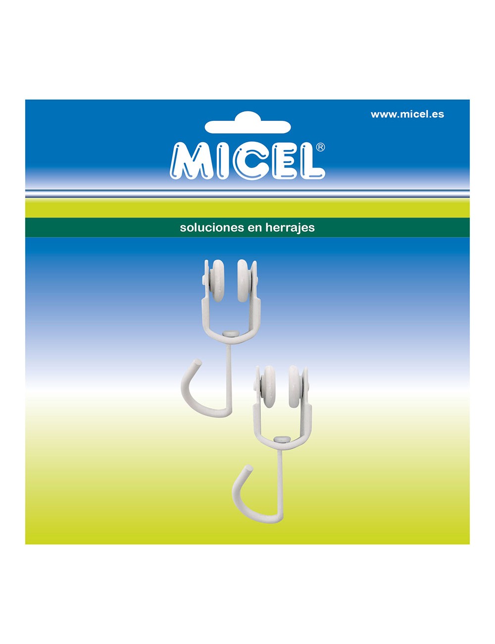 Blister de 2 poleas riel cortina interior tld18 92577 micel