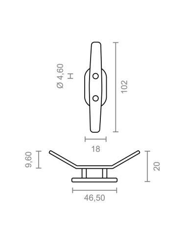 Blister de 1 polea cornamusa toldo tld15 102mm 92572 micel