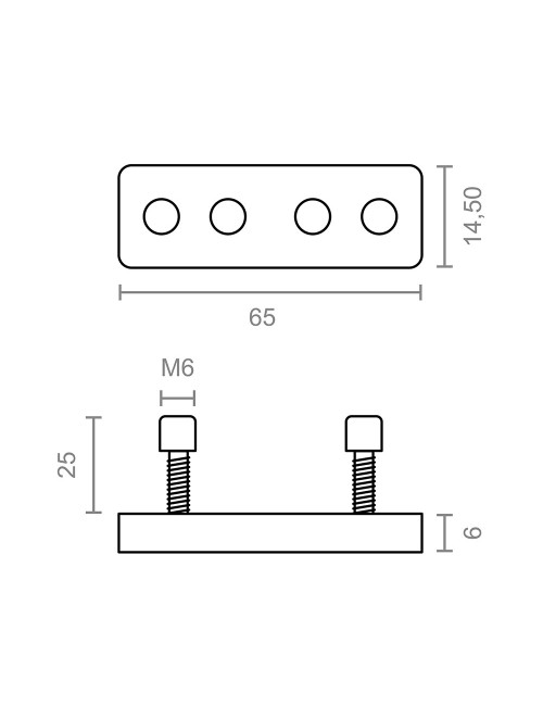 Juego de regleta pletina p/perfil toldo tld25 92595 micel