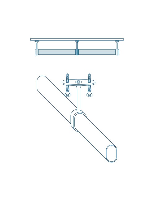 Soporte armario central ovalado blanco (1 ud) cintacor - storplanet