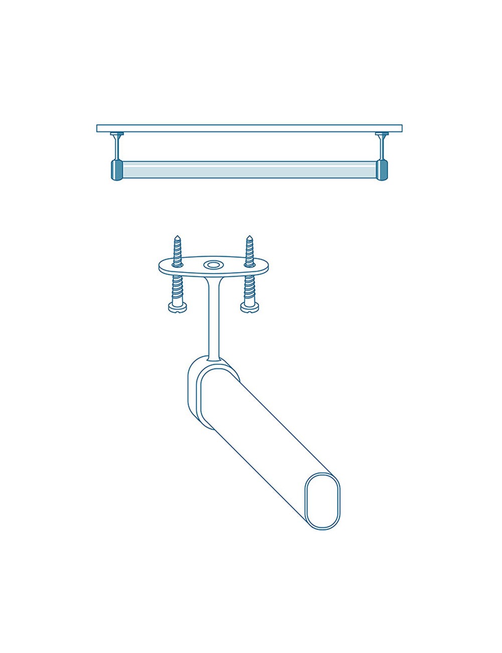 Soporte armario terminal ovalado blanco (2 uds) cintacor - storplanet