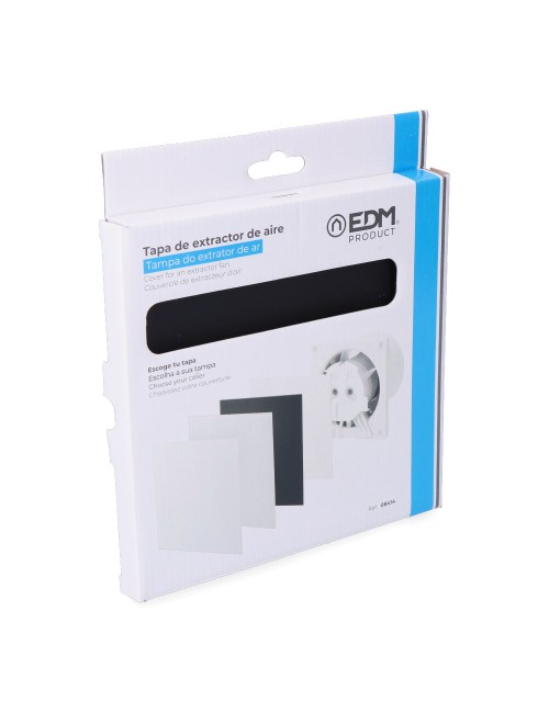 Tapa 175 x 175mm color negro mate para extractor 08413 ø10cm edm