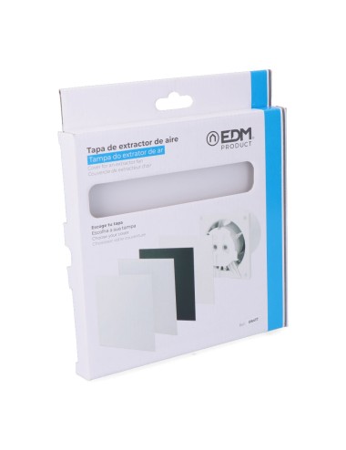 Tapa 175x175 mm cristal blanco mate para extractor 08413 ø10cm edm