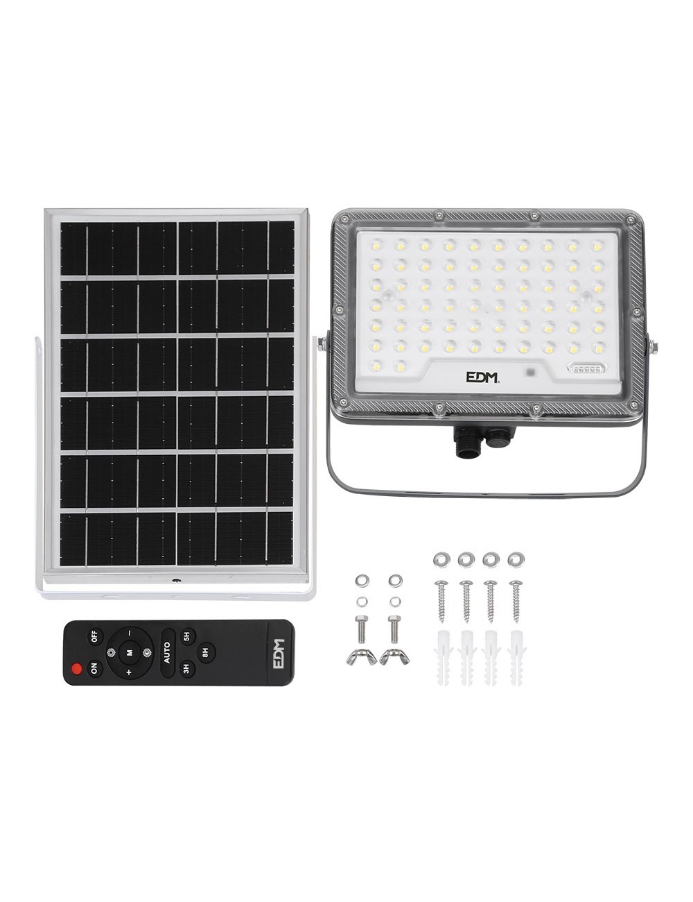 Foco proyector solar slim 50 w 600 lm 6500 k luz fría