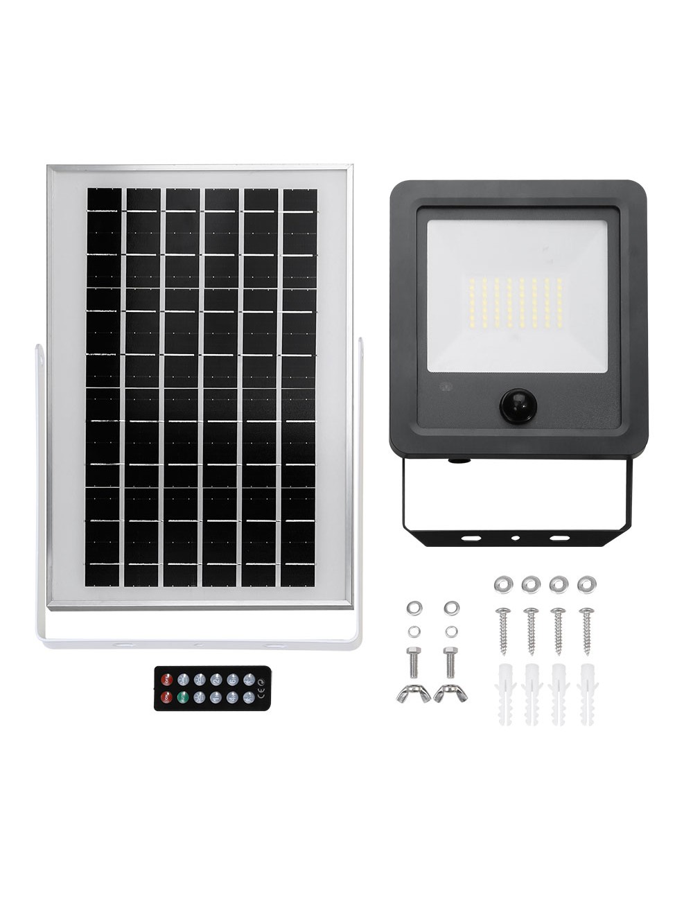 Foco proyector solar con sensor 300 w 3500 lm 6500 k luz fría