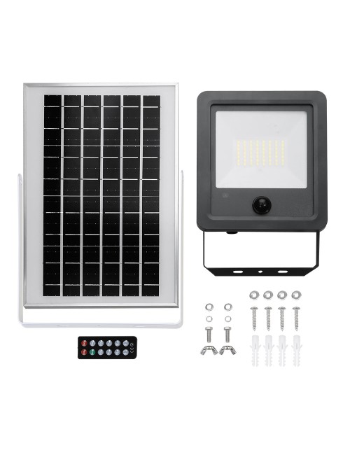 Foco proyector solar con sensor 300 w 3500 lm 6500 k luz fría