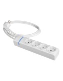 Base múltiple con 4 tomas 2p+t 1,5 m de cable h05vv-f 3g1,5 mm, 16 a 250 v 3680 w, blanca