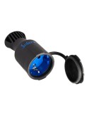 Base móvil bipolar con t/t lateral 2p+t tipo f 16 a 250 v, caucho negro