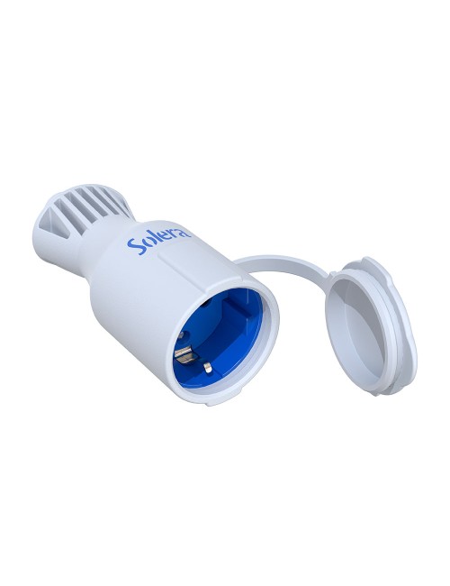 Base móvil bipolar con t/t lateral 2p+t tipo f 16 a 250 v, caucho blanco