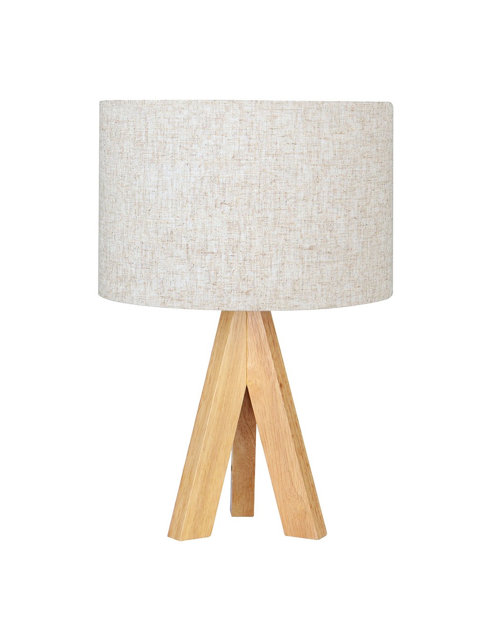 Lámpara mesa e27 madera y tela (bombilla no incluida)