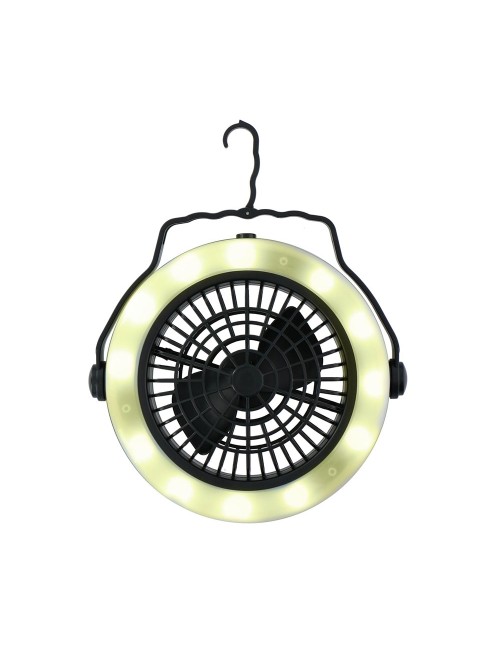 Luz y ventilador para acampar ø19,5 x 6,3 cm