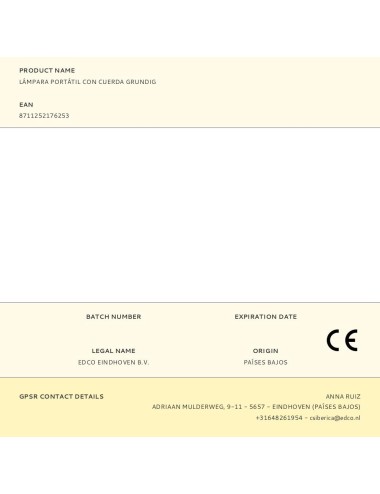 Lámpara portátil con cuerda grundig