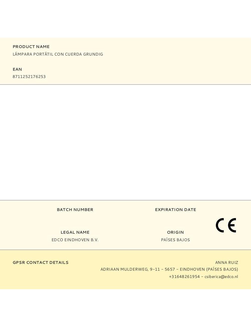 Lámpara portátil con cuerda grundig