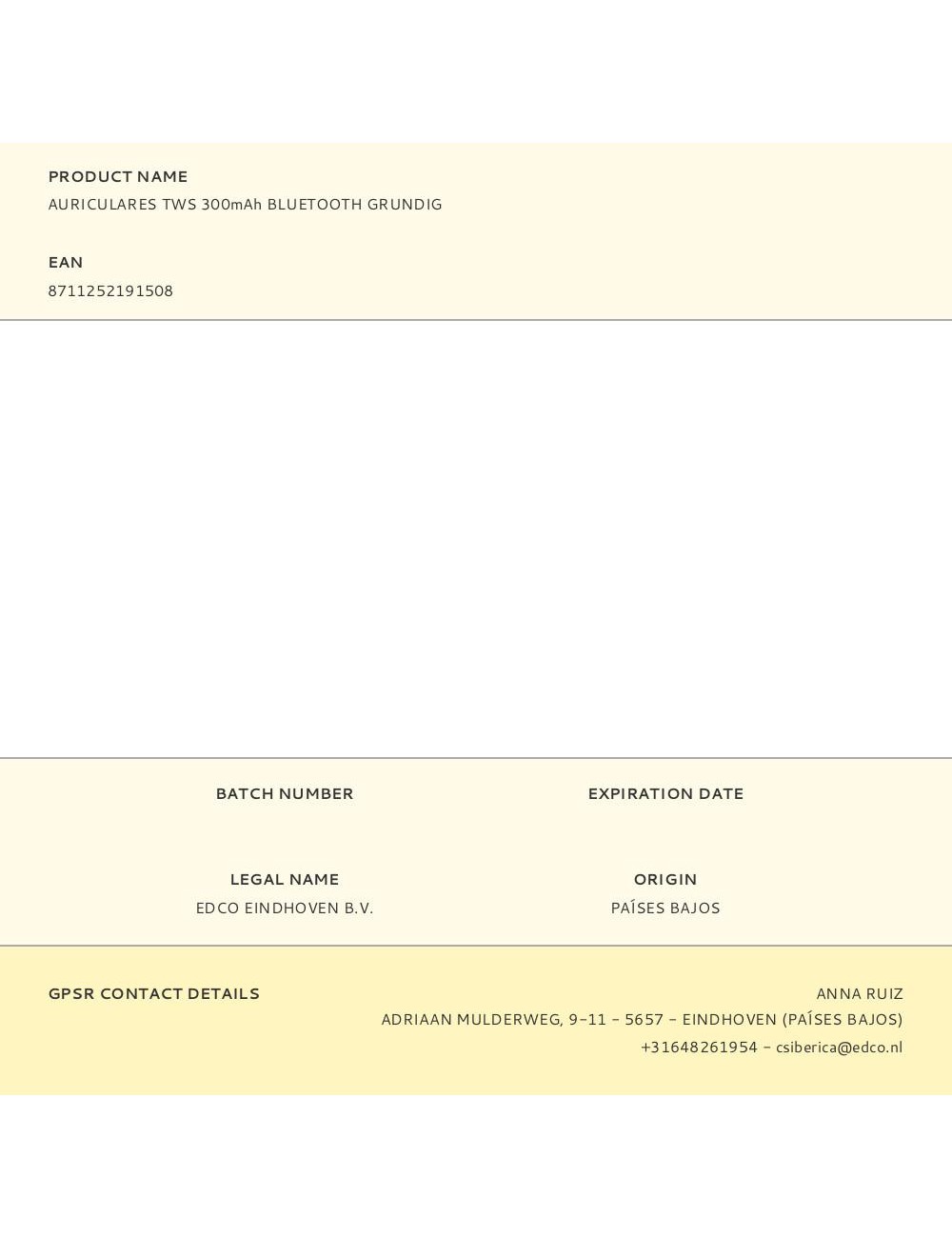 Auriculares tws 300mah bluetooth grundig