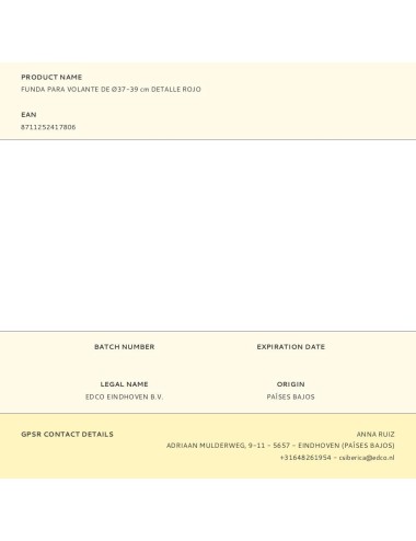 Funda para volante de ø37-39 cm detalle rojo