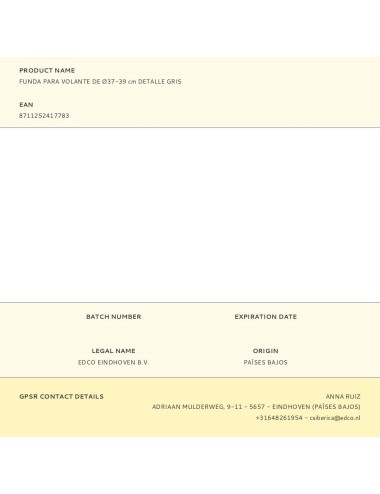 Funda para volante de ø37-39 cm detalle gris