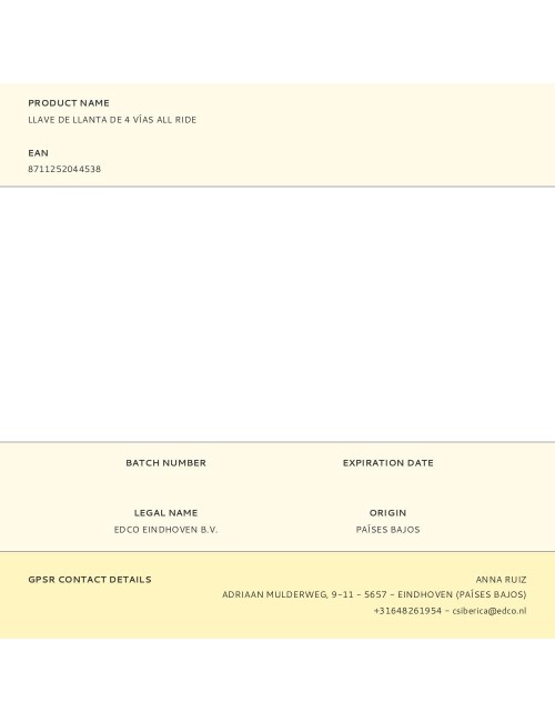 Llave de llanta de 4 vías all ride