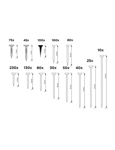 Surtido de clavos, 975 piezas st black+decker