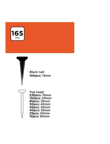 Surtido de clavos, 975 piezas st black+decker