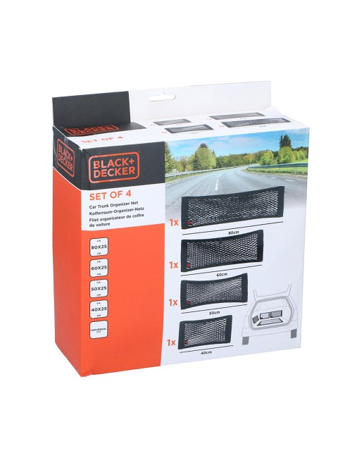 Red de almacenamiento para automóvil 4 piezas black+decker