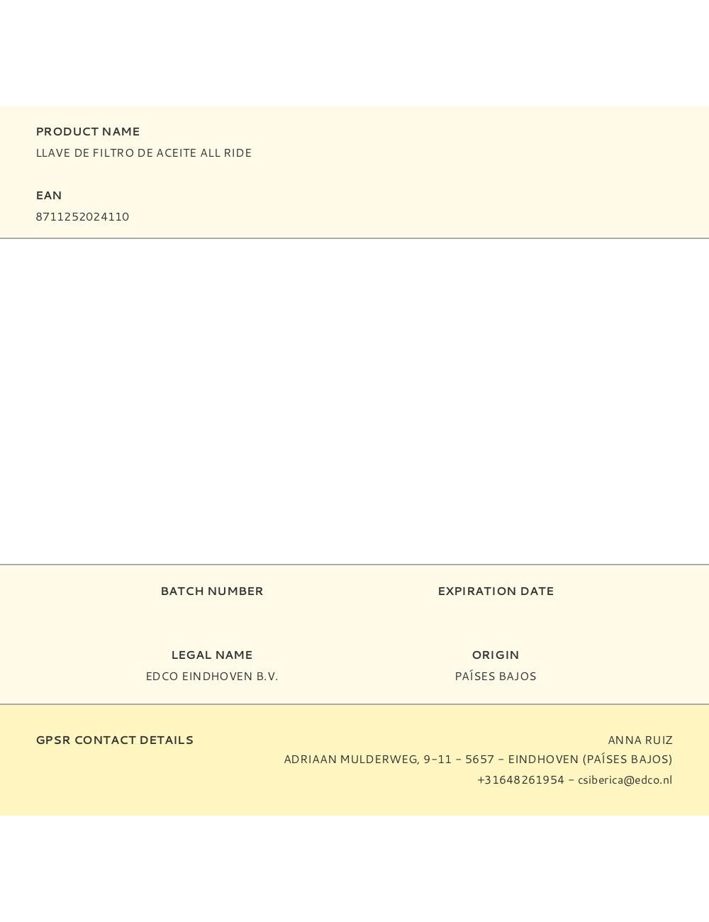 Llave de filtro de aceite all ride