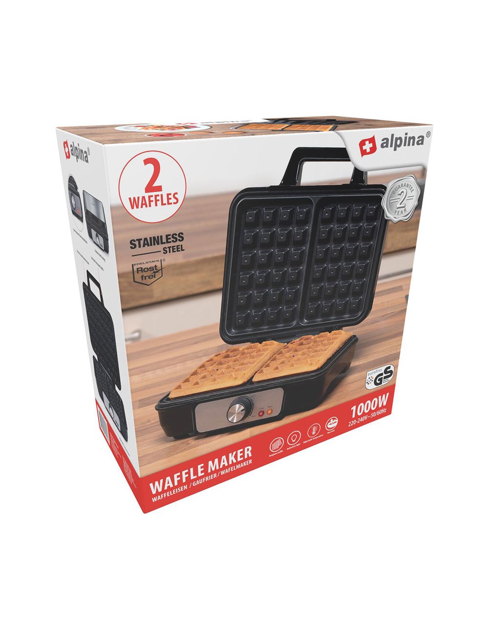 Máquina de gofres 1000 w