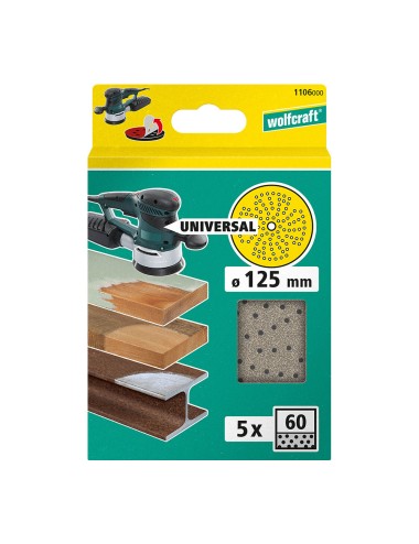 Disco de lijar multiorificio para lijadora excéntrica, ø125mm, grano 60