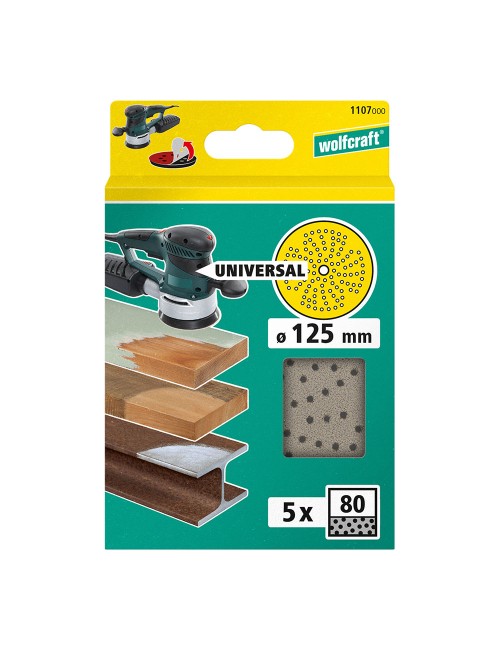 Disco de lijar multiorificio para lijadora excéntrica, ø125mm, grano 80