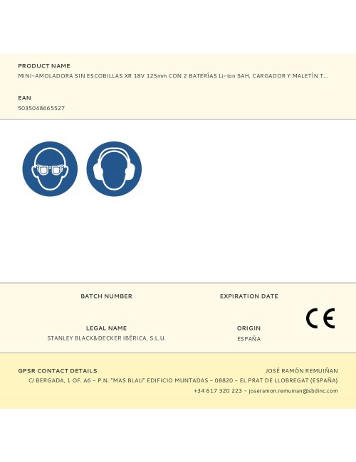 Mini-amoladora sin escobillas xr 18v 125mm con 2 baterías li-ion 5ah, cargador y maletín tstak ii dcg405p2-qw dewalt