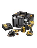 Kit xr 18v taladro percutor + dcg405 amoladora + 2 baterías li-ion 5ah + maletín tstak vi dck2080p2t-qw dewalt
