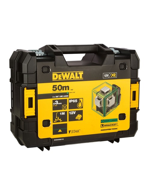 Nivel láser autonivelante verde de 3 líneas 360° xr 12v con batería li-ion 2ah dce089d1g-qw dewalt