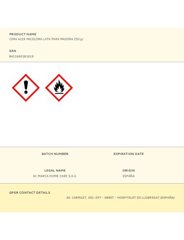 Cera para madera incolora 250 g