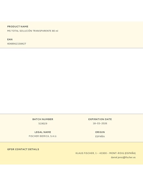 Ms total solución transparente 80 ml