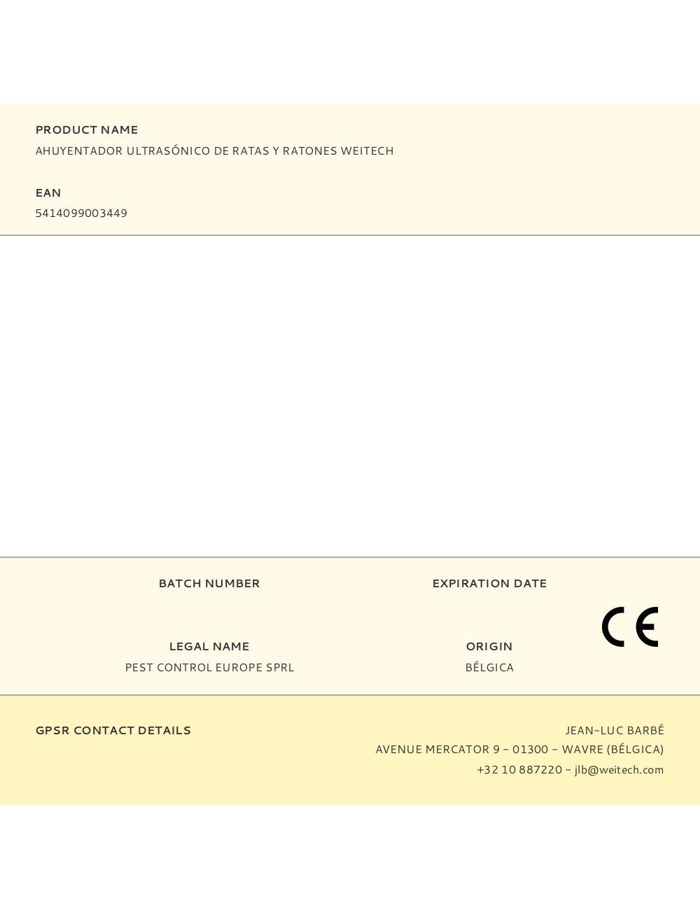 Ahuyentador ultrasónico de ratas y ratones weitech
