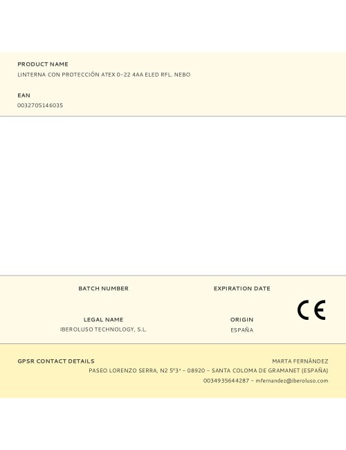 Linterna con protección atex 0-22 4aa eled rfl. nebo