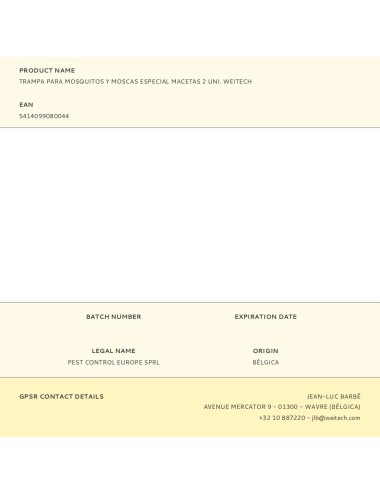 Trampa para mosquitos y moscas especial macetas 2 uni. weitech