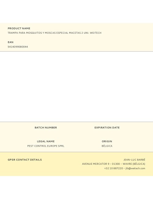 Trampa para mosquitos y moscas especial macetas 2 uni. weitech