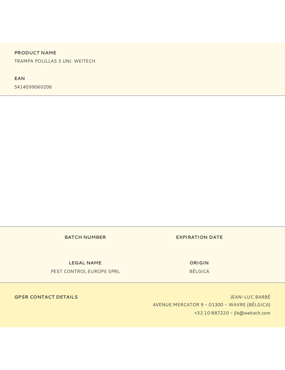 Trampa polillas 3 uni. weitech