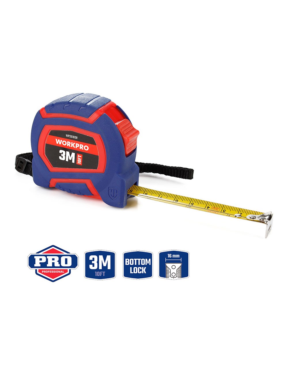 Flexómetro 3 m x 16 mm