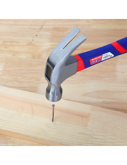 Martillo de carpintero con mango de fibra de vidrio, 450 g