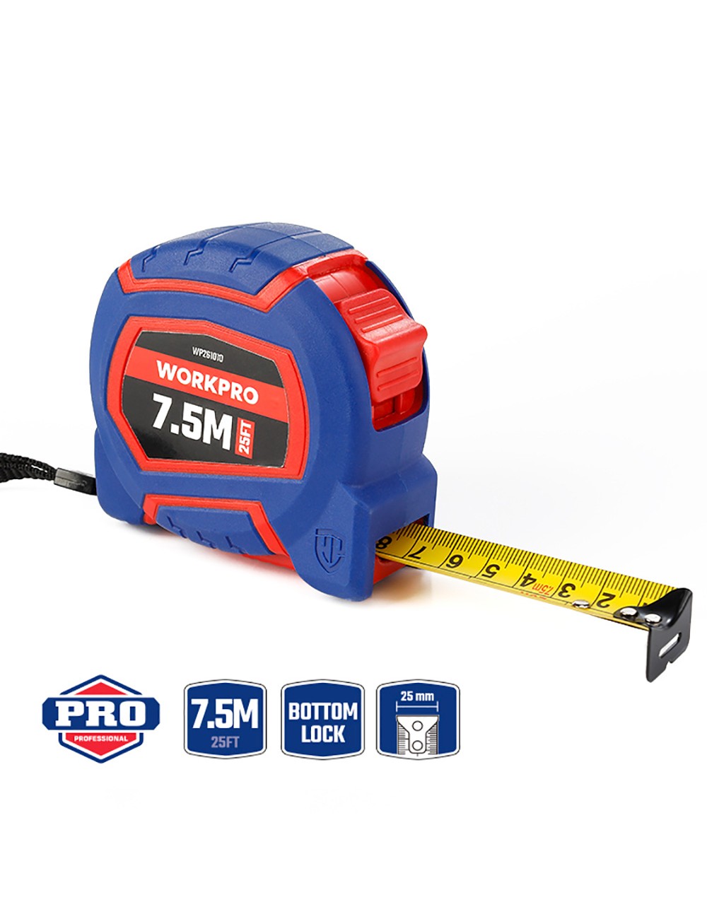 Flexómetro 7,5 m x 25 mm