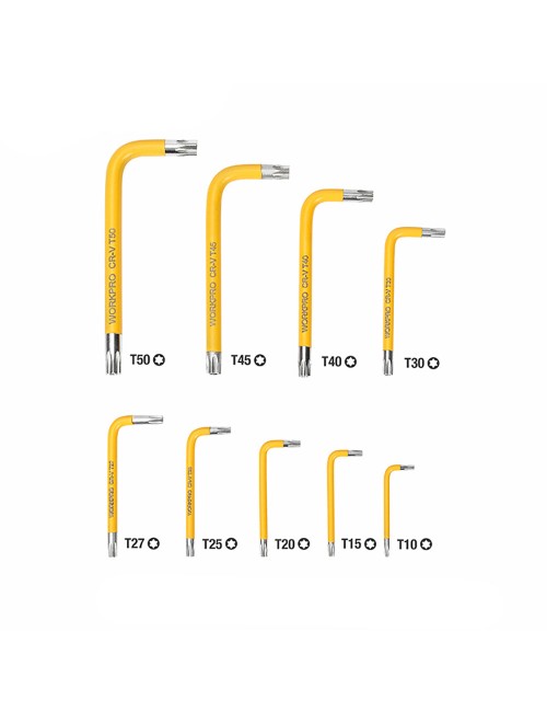 Llaves torx de seguridad, juego 9 piezas