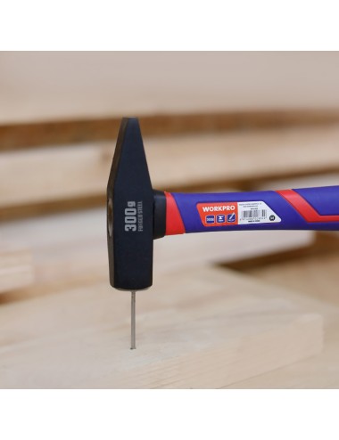 Martillo de maquinista con mango de fibra de vidrio, 300 g