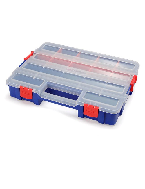 Organizador de compartimentos apilable con tapa 18 divisiones
