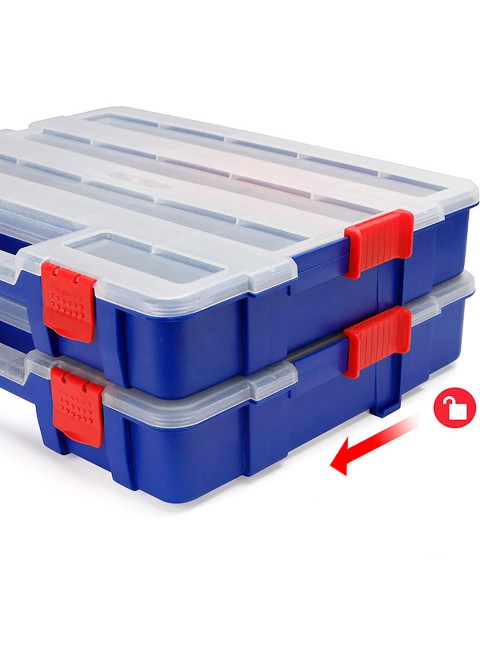 Organizador de compartimentos apilable con tapa 18 divisiones