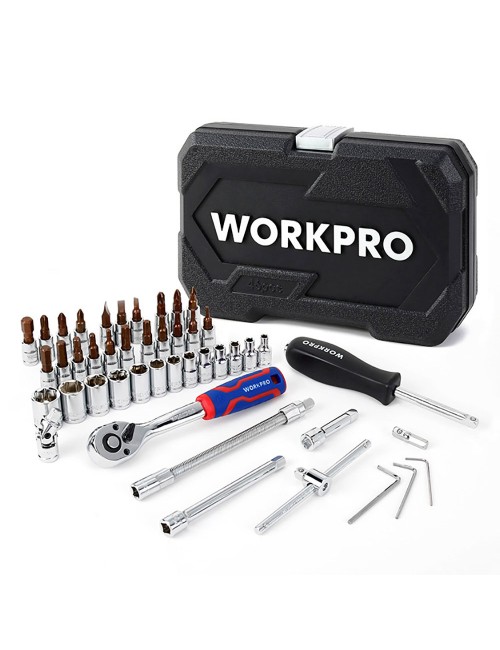 Llaves vaso, juego 46 piezas, 1/4"