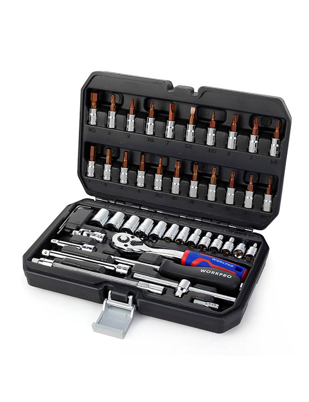 Llaves vaso, juego 46 piezas, 1/4"