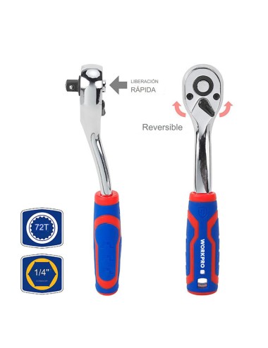 Llaves vaso, juego 46 piezas, 1/4"